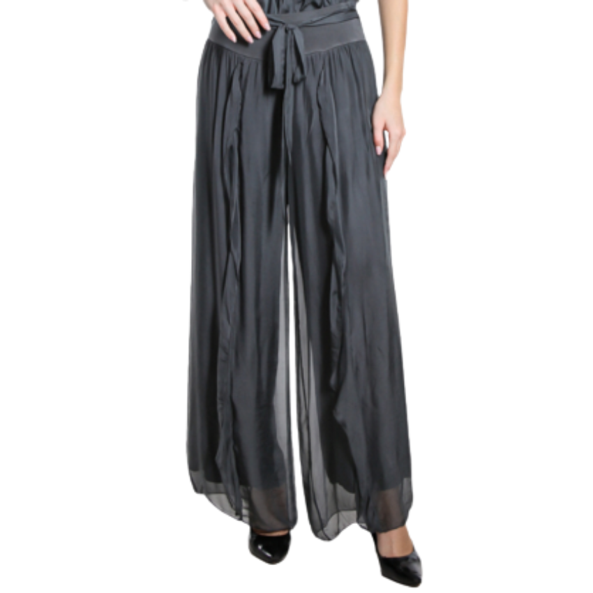 VERA MAY CHARCOAL ITALIAN SILK PANT 2989