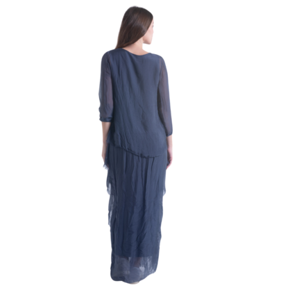 VERA MAY NAVY ITALIAN SILK DRESS 3922