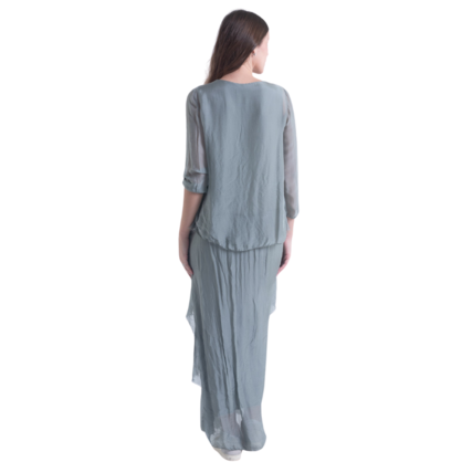 VERA MAY SAGE ITALIAN SILK DRESS 3922