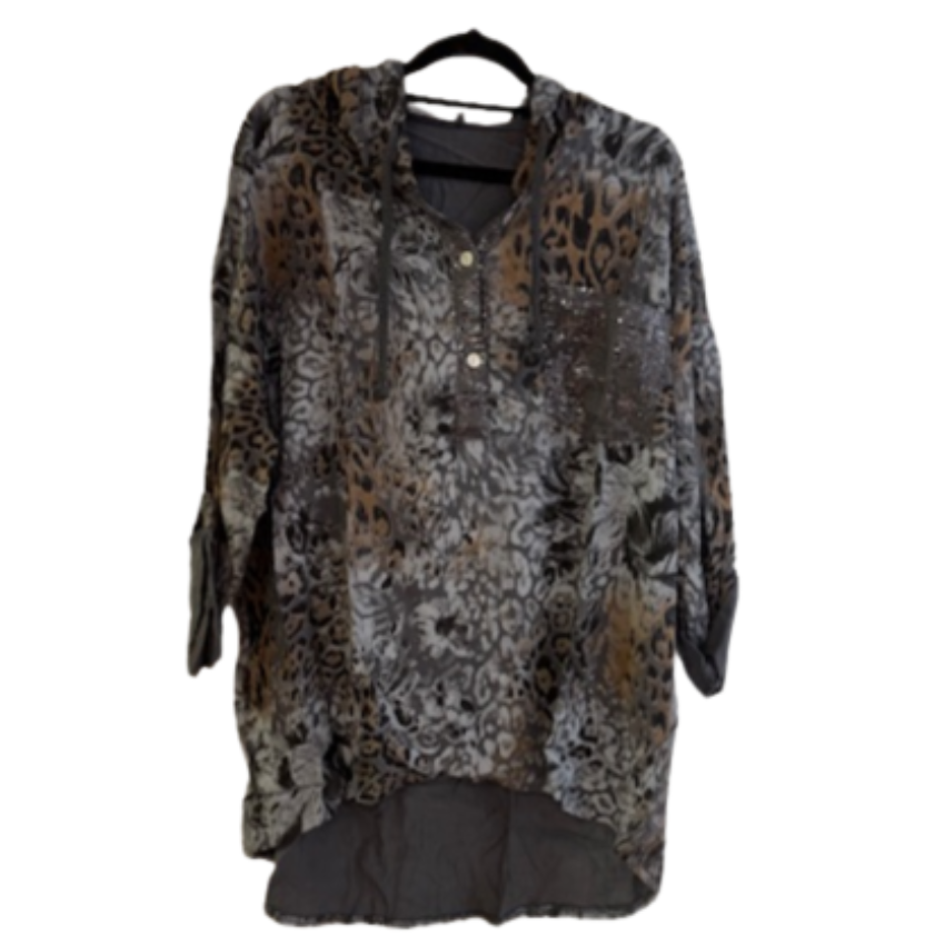 VERA MAY ITALIAN GREY VISCOSE TOP 55690