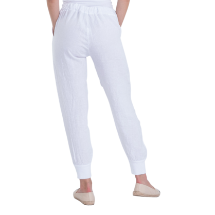Vera May Italian Linen White Pant 6026
