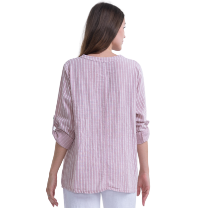 6069 PINK ITALIAN LINEN TOP