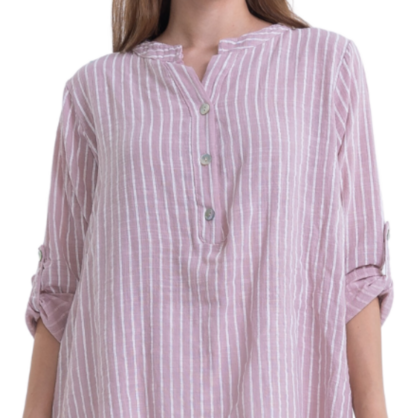 6069 PINK ITALIAN LINEN TOP