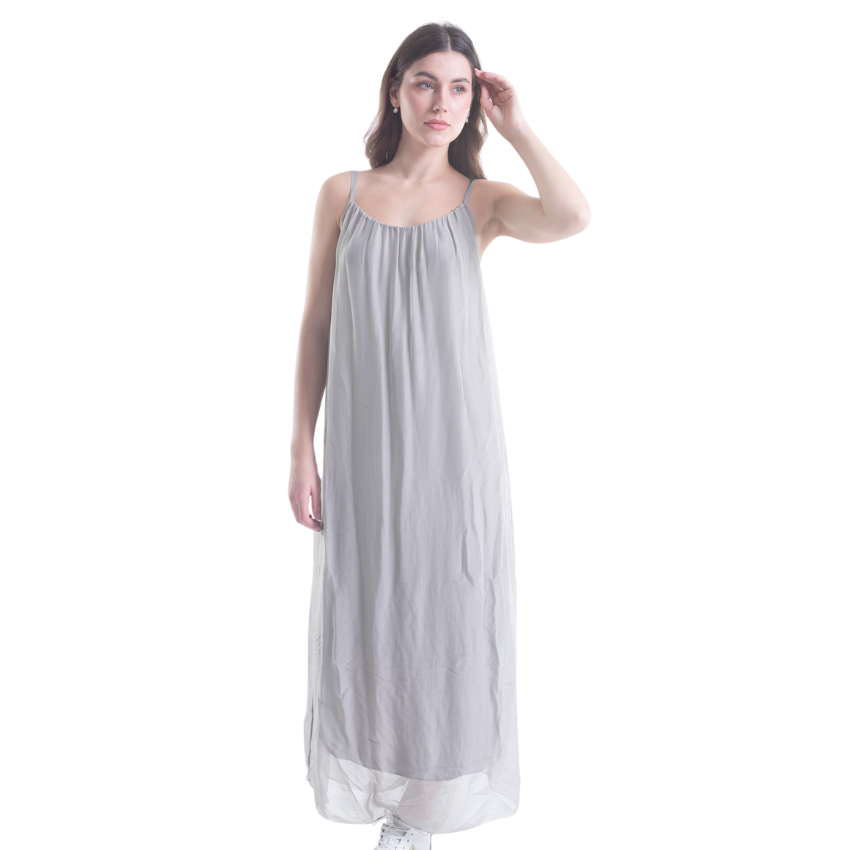 VERA MAY MILITARE/SAGE ITALIAN SILK DRESS 6094