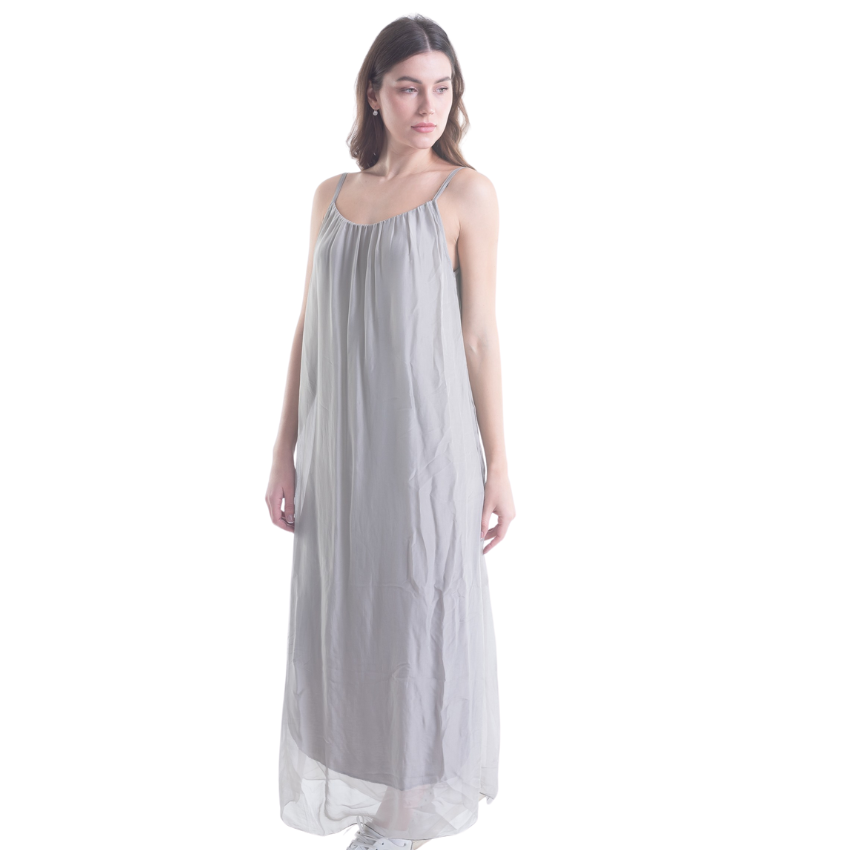 VERA MAY MILITARE/SAGE ITALIAN SILK DRESS 6094