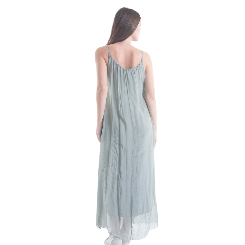 VERA MAY FANGO/TAUPE ITALIAN SILK DRESS 6094