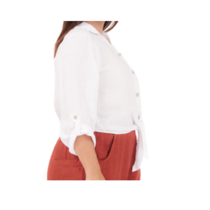 6102 BIANCO LINEN TOP