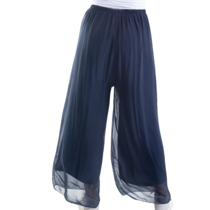 VERA MAY NAVY ITALIAN SILK PANT 6111