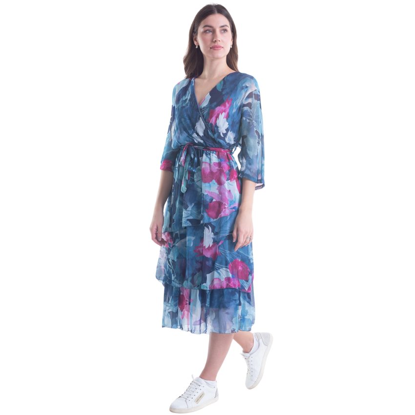 VERA MAY BLUE ITALIAN SILK DRESS 6171
