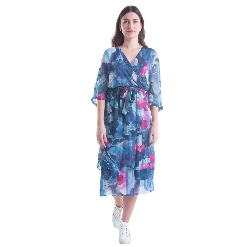 VERA MAY BLUE ITALIAN SILK DRESS 6171