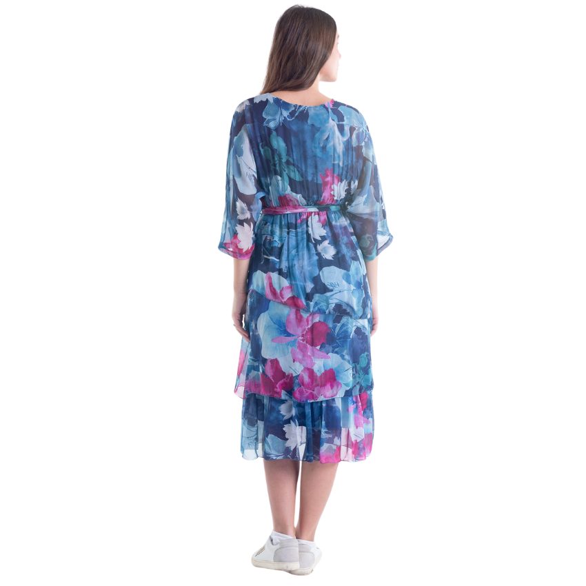 VERA MAY BLUE ITALIAN SILK DRESS 6171