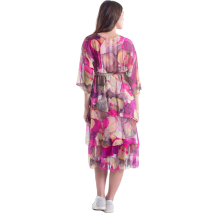 VERA MAY PINK ITALIAN SILK DRESS 6171