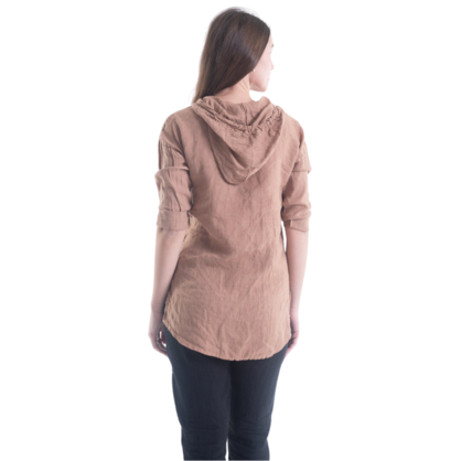 6193 CAMEL ITALIAN LINEN TOP