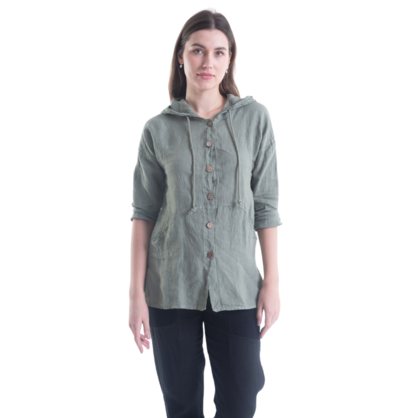 6193 SAGE ITALIAN LINEN TOP