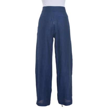 VERA MAY FRENCH LINEN NAVY PANT 6204