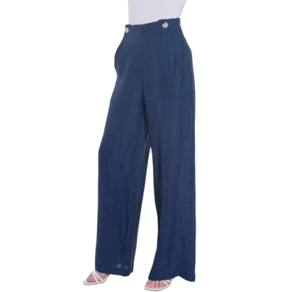 VERA MAY FRENCH LINEN NAVY PANT 6204