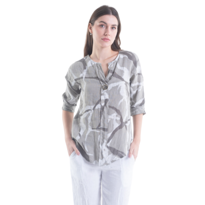 6205 VERA MAY FANGO ITALIAN LINEN TOP