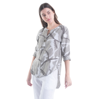 6205 VERA MAY FANGO ITALIAN LINEN TOP