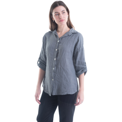6207 VERA MAY TOPO ITALIAN LINEN TOP