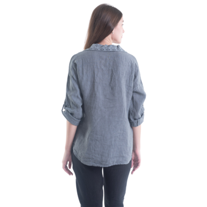 6207 VERA MAY TOPO ITALIAN LINEN TOP
