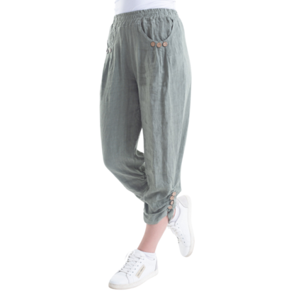 VERA MAY ITALIAN LINEN PANT SAGE 6208