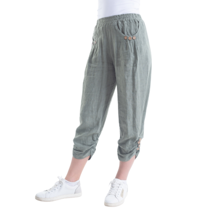 VERA MAY ITALIAN LINEN PANT SAGE 6208