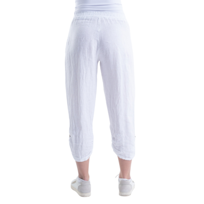 VERA MAY ITALIAN LINEN PANT WHITE 6208