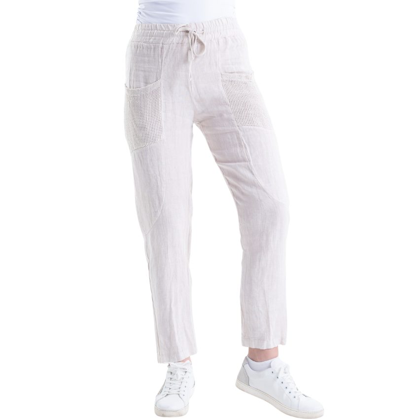 VERA MAY ITALIAN LINEN PANT SABBIA 6211
