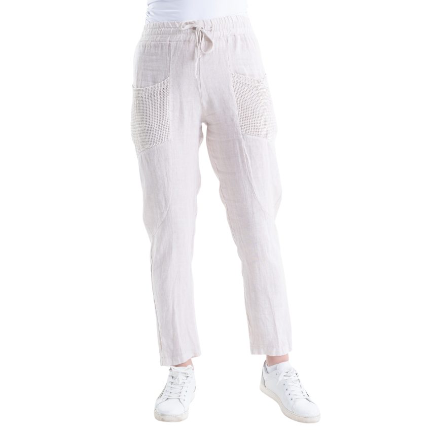 VERA MAY ITALIAN LINEN PANT SABBIA 6211