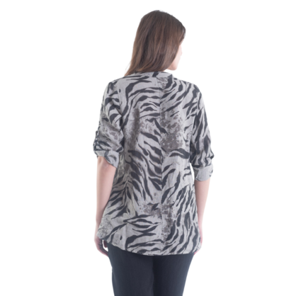 6212 VERA MAY TAUPE ITALIAN LINEN TOP