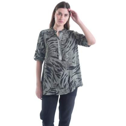 6212 VERA MAY SAGE ITALIAN LINEN TOP