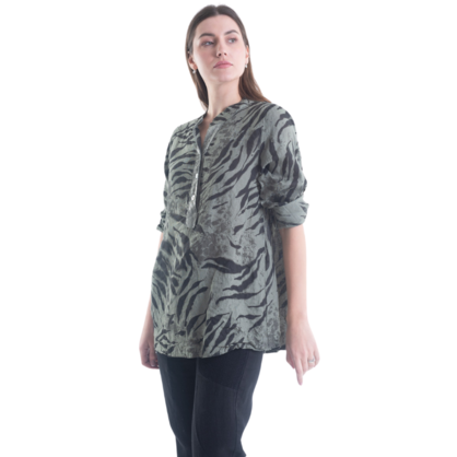 6212 VERA MAY SAGE ITALIAN LINEN TOP