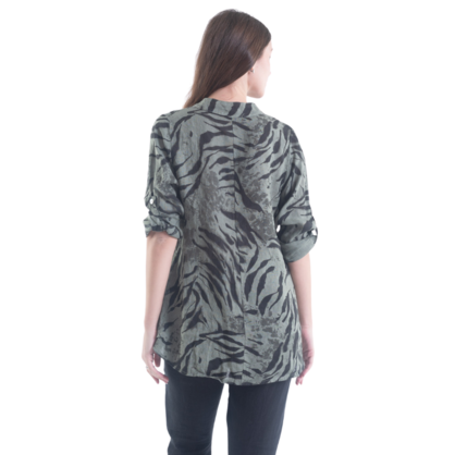 6212 VERA MAY SAGE ITALIAN LINEN TOP