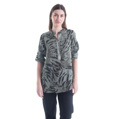 6212 VERA MAY SAGE ITALIAN LINEN TOP