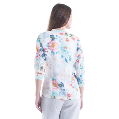 VERA MAY FRENCH LINEN FLORAL WHITE JACKET 6213