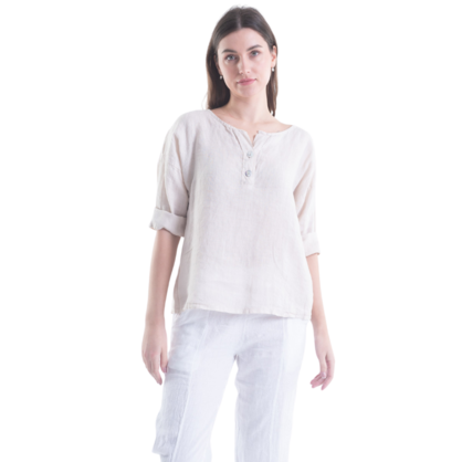 6214 SABBIA ITALIAN LINEN TOP