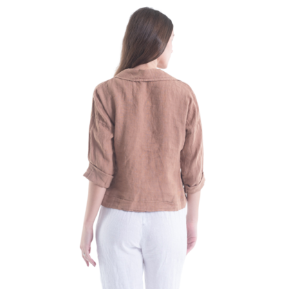6215 VERA MAY CAMEL ITALIAN LINEN JACKET