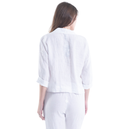 6215 VERA MAY WHITE ITALIAN LINEN JACKET