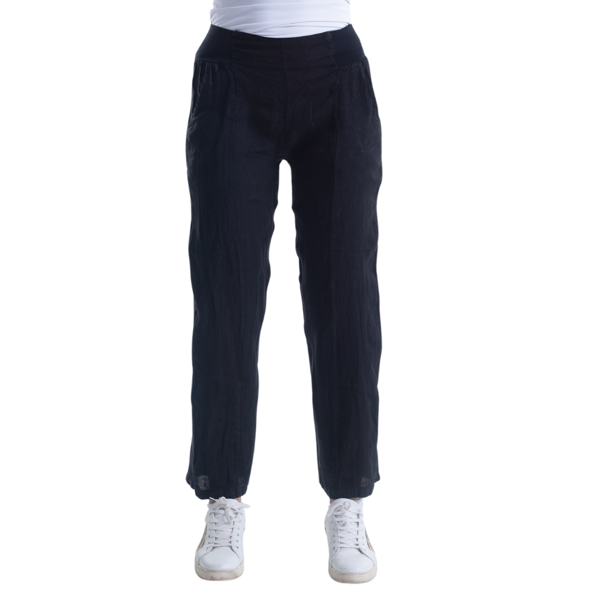 VERA MAY ITALIAN LINEN PANT BLACK 6218