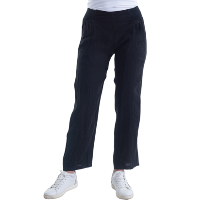 VERA MAY ITALIAN LINEN PANT BLACK 6218