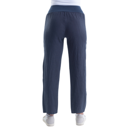 VERA MAY ITALIAN LINEN PANT NAVY 6218