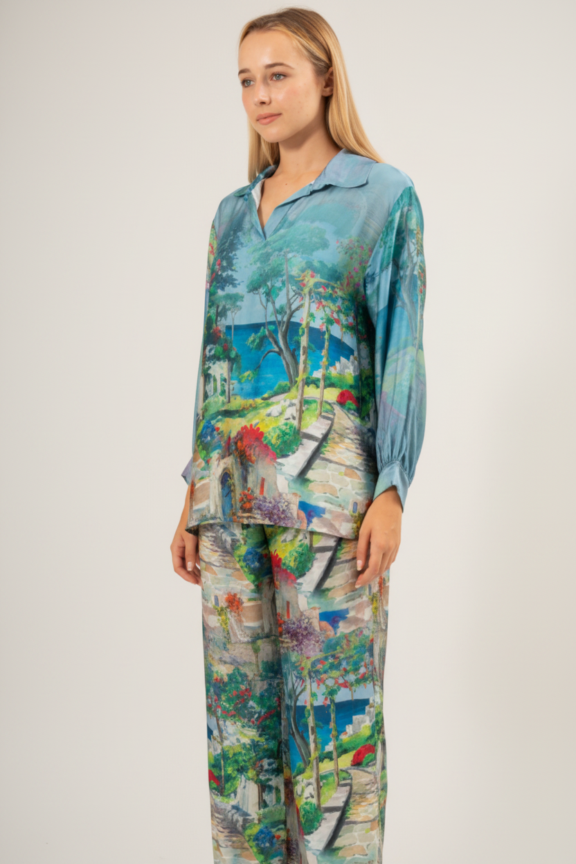 VERA MAY ITALIAN BLUE VISCOSE TOP 6282