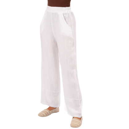 Vera May Italian Linen Bianco Pant 6309