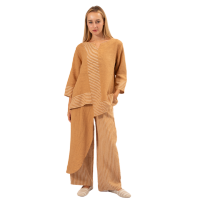 6310 CAMEL ITALIAN LINEN TOP