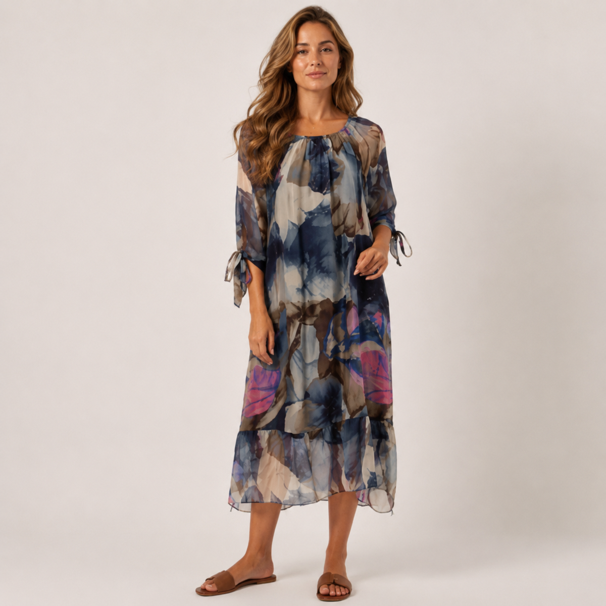 VERA MAY NAVY ITALIAN SILK DRESS 63442
