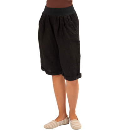 VERA MAY ITALIAN LINEN BLACK SHORT 6358