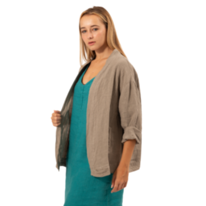 6376 VERA MAY FANGO ITALIAN LINEN JACKET
