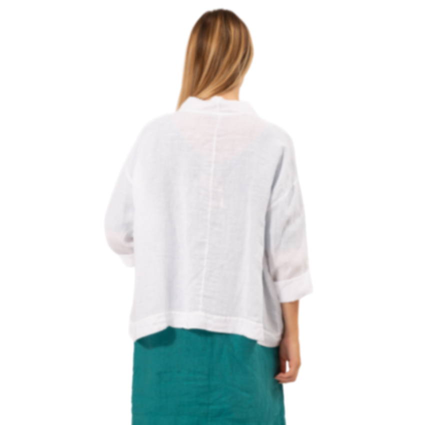 6376 VERA MAY WHITE ITALIAN LINEN JACKET