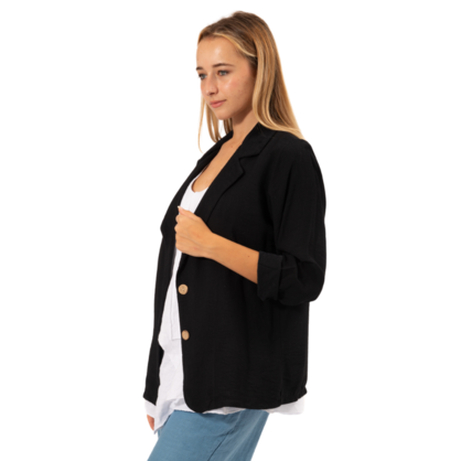 VERA MAY ITALIAN BLACK VISCOSE TOP 6395