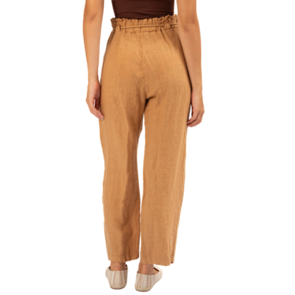 Vera May Italian Linen Camel Pant 6403